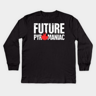 Funny Pyromaniac Fire Gift Kids Long Sleeve T-Shirt